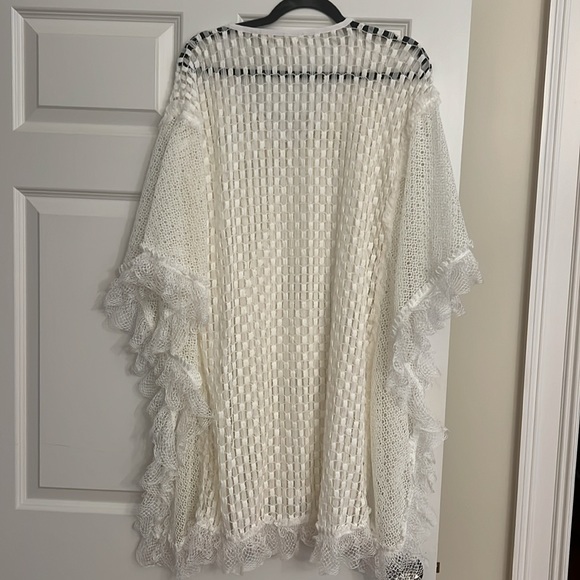 Jonathan Simkhai white mini basketweave coverup caftan. Never worn. Size Medium - Picture 9 of 9